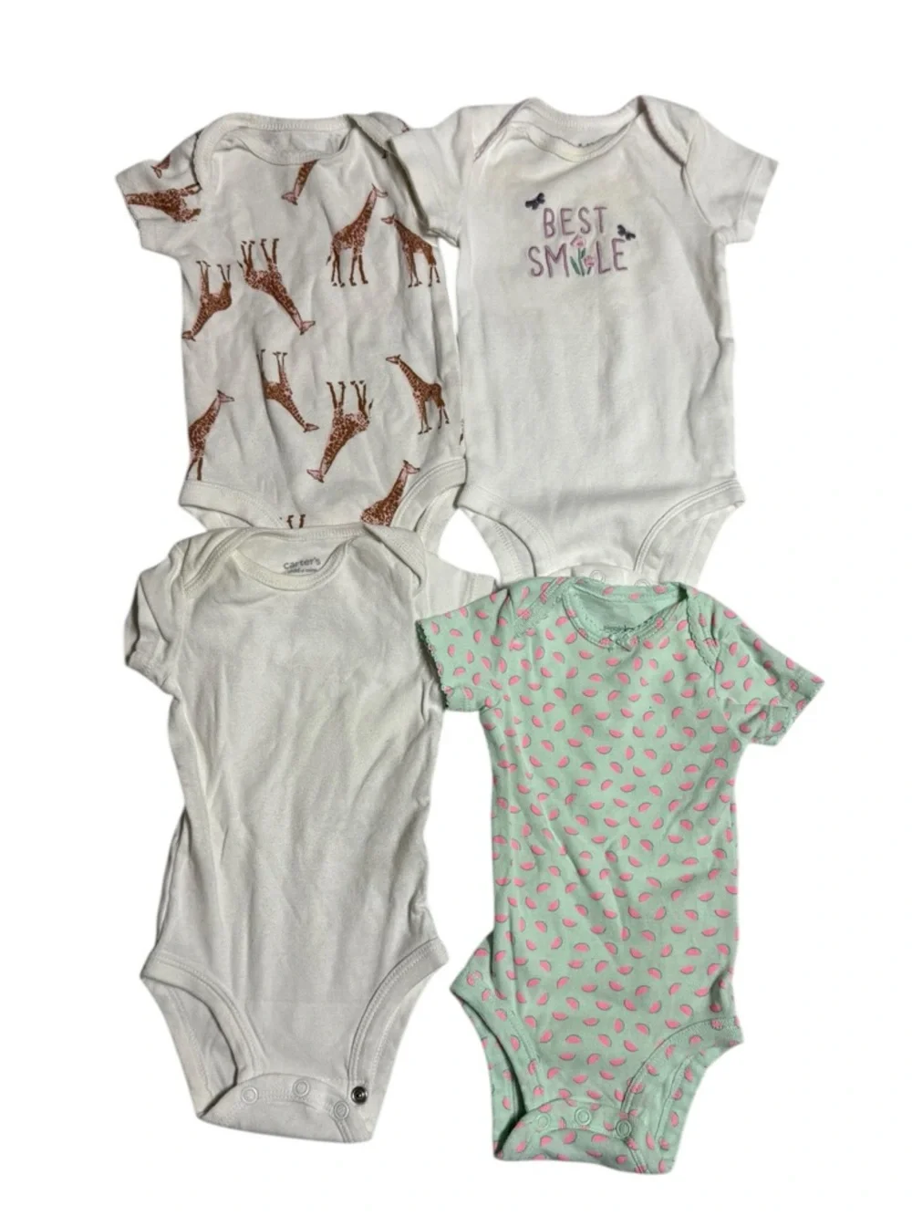 Carter's Baby Girl Short Sleeve Onesies Bodysuits Bundle Size 0-3 Months